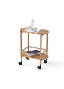 Tchibo - Barov&yacute; voz&iacute;k z masivn&iacute;ho dřeva se 2 &uacute;rovněmi - barva: hněd&aacute;