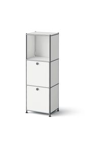 Tchibo - Kovov&aacute; komoda &raquo;Cn3 Slim Line&laquo; se 2 v&yacute;klopn&yacute;mi dv&iacute;řky - barva: b&iacute;l&aacute;