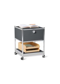 Tchibo - Kovov&yacute; odkl&aacute;dac&iacute; stolek se z&aacute;suvkou &raquo;Cn3&laquo; - barva: &scaron;ed&aacute;