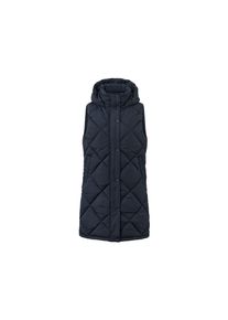 Tchibo - Dlouh&aacute; pro&scaron;&iacute;van&aacute; vesta s kapuc&iacute; - pro ženy - vel. 44 - barva: modr&aacute;