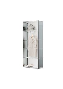 Tchibo - Kovov&aacute; &scaron;atn&iacute; skř&iacute;ň &raquo;Cn3&laquo; s &scaron;atn&iacute; tyč&iacute; - barva: b&iacute;l&aacute;