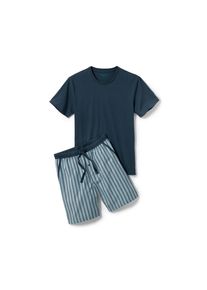 Tchibo - Kr&aacute;tk&eacute; pyžamo s tkan&yacute;mi kalhotami - pro muže - vel. XL 56/58 - barva: modr&aacute;/s proužky