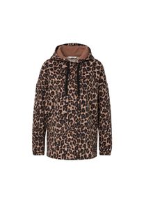 Tchibo - Dlouh&aacute; mikina s kapuc&iacute; a celoplo&scaron;n&yacute;m leopard&iacute;m potiskem - pro ženy - vel. L 44/46 - barva: čern&aacute;/s potiskem