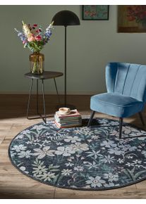 benuta Nest Prateln&yacute; koberec Milly V&iacute;cebarevn&aacute;/Čern&aacute; &oslash; 160 cm Rostliny a květiny