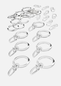 Z&aacute;clonov&eacute; kroužky s h&aacute;čky (30d&iacute;ln&aacute; souprava) | bezbarv&aacute; | Vel. Onesize | bonprix