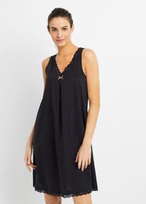 Kr&aacute;tk&aacute; nočn&iacute; ko&scaron;ile z měkk&eacute; visk&oacute;zov&eacute; směsi | Čern&aacute; | Vel. 44/46 (L) | bonprix