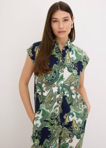 Halenka ze spl&yacute;vav&eacute; visk&oacute;zy s potiskem | Modr&aacute; | Vel. 44 | visk&oacute;za| bonprix