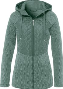 Damske Bunda z fleecov&eacute;ho &uacute;pletu s pro&scaron;&iacute;v&aacute;n&iacute;m limetkovo-m&aacute;tov&aacute;-nefritov&aacute;-vzor ,velikost 48
