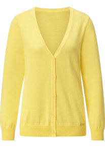 Damske Pleten&yacute; kab&aacute;tek s knofl&iacute;kovou li&scaron;tou citronov&aacute; ,velikost 54