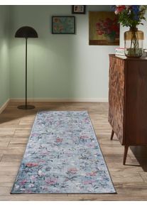 benuta Nest Běhoun Milly V&iacute;cebarevn&aacute;/Modr&aacute; 80x240 cm Rostliny a květiny