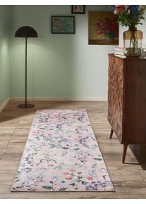 benuta Nest Běhoun Milly V&iacute;cebarevn&aacute;/Růžov&aacute; 80x240 cm Rostliny a květiny