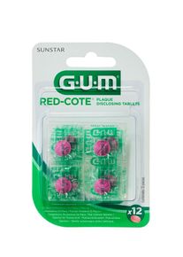 GUM Tablety k indikaci zubn&iacute;ho plaku RED Cote12 tablet