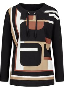 Damske Tričko s dlouh&yacute;m ruk&aacute;vem s grafick&yacute;m potiskem čern&aacute;-velbloud&iacute;-potisk ,velikost 44