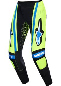 Alpinestars Techstar Nomur, textile pants , color: Black/Neon-Yellow/Light Blue , size: 30