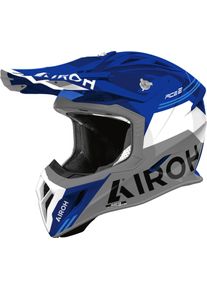 Airoh Aviator Ace 2 Fury, motocross helmet , color: Blue/Grey/Neon-Orange , size: L