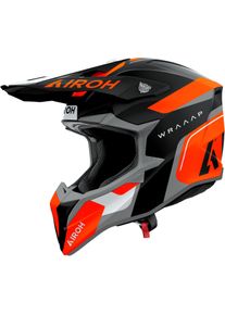Airoh Wraaap Conquer, motocross helmet , color: Matt Black/Neon-Orange/Grey , size: XL