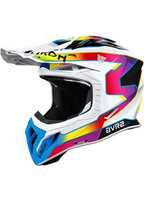 Airoh Aviator Ace 2 Sunrise, motocross helmet , color: White/Blue/Pink , size: S