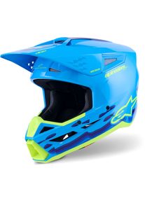 Alpinestars S-M3 Force OCD, motocrosshelmet , color: Blue/Green , size: XXL