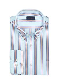 Paul & Shark Velk&eacute; Velikosti - Paul & Shark - Hladk&aacute; pruhovan&aacute; ko&scaron;ile z bavlny Supima - 46 - Světle Modr&aacute;