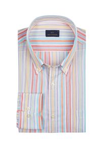 Paul & Shark Velk&eacute; Velikosti - Paul & Shark - Lehk&aacute; bavlněn&aacute; ko&scaron;ile s barevn&yacute;mi pruhy - 47 - V&iacute;cebarevn&eacute;