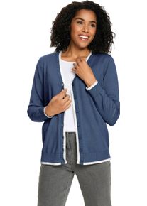 Damske Pleten&yacute; kab&aacute;tek z čist&eacute; bavlny dž&iacute;nov&aacute; modr&aacute;-ecru ,velikost 38