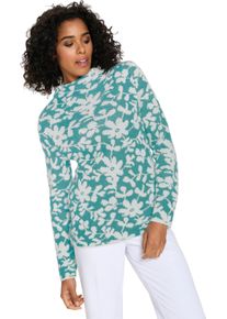 Damske Svetr se stoj&aacute;čkem s efektn&iacute; př&iacute;z&iacute; mořsk&aacute;-ecru-vzor ,velikost 38