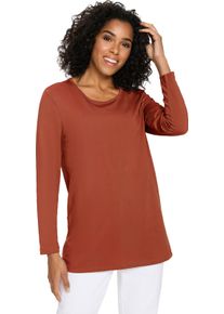 Damske Dlouh&eacute; tričko s ozdobn&yacute;mi knofl&iacute;ky rezav&aacute; ,velikost 48