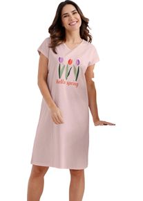 Damske Nočn&iacute; ko&scaron;ile s tulip&aacute;nov&yacute;m potiskem světle růžov&aacute; ,velikost 36/38