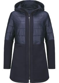 Damske Pro&scaron;&iacute;van&aacute; bunda ze směsi materi&aacute;lů n&aacute;mořnick&aacute; modr&aacute; ,velikost 56