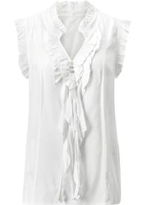 Damske Halenkov&yacute; top s vol&aacute;nky b&iacute;l&aacute; ,velikost 38