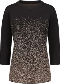 Damske Svetr s 3/4 ruk&aacute;vem a pajetkami čern&aacute;-taupe-vzor ,velikost 46