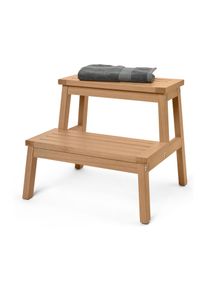 Tchibo - Schůdkov&aacute; stolička z masivn&iacute;ho dřeva - barva: hněd&aacute;