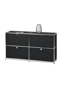 Tchibo - Odkl&aacute;dac&iacute; skř&iacute;ňka &raquo;Cn3&laquo; se 4 v&yacute;klopn&yacute;mi dv&iacute;řky - barva: čern&aacute;