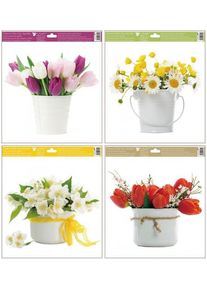 Anděl Okenn&iacute; f&oacute;lie - květiny - 30 x 33,5 cm - 6867