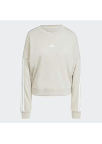 adidas Sportswear Ženy Sportovn&iacute; mikina 'Essentials' světle b&eacute;žov&aacute; / b&iacute;l&aacute; XS