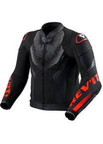 Revit Hyperspeed 3 Air, leather/textile jacket , color: Black/Neon-Red , size: 46