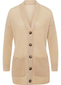 Damske Dlouh&yacute; pleten&yacute; kab&aacute;tek žebrovan&eacute;ho vzhledu p&iacute;skov&aacute; ,velikost 56