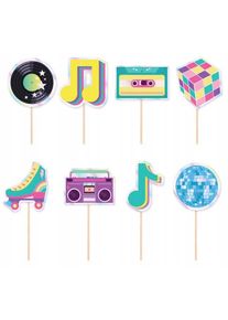 Z�pichy na dort Retro Disco 8 ks