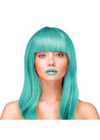 Paruka tyrkysov� dlouh� rovn� vlasy