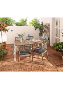 Tchibo - Stohovateln&aacute; j&iacute;deln&iacute; židle včetně sed&aacute;ku - barva: b&eacute;žov&aacute;