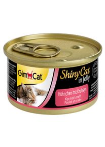 GimCat ShinyCat v žel&eacute; Kuře s kraby 24x70g