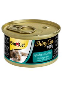 GimCat ShinyCat v žel&eacute; Kuře s krevetami 24x70g