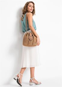 Vakov&aacute; kabelka ve slaměn&eacute;m vzhledu | B&eacute;žov&aacute; | Vel. 26x26 cm | Sl&aacute;ma/slaměn&yacute; efekt| bonprix