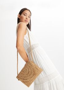 Slaměn&aacute; kabelka přes rameno | B&eacute;žov&aacute; | Vel. 17x24 cm | Sl&aacute;ma/slaměn&yacute; efekt,vegansk&eacute;| bonprix