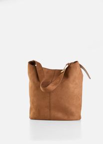 Vakov&aacute; kabelka s ozdobnou přezkou | Hněd&aacute; | Vel. 32x29 cm | vegansk&eacute;| bonprix