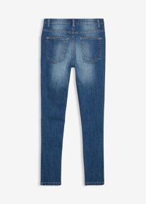 Strečov&eacute; Skinny dž&iacute;ny s nastaviteln&yacute;m pasem Straight | Modr&aacute; | Vel. 140 | bonprix