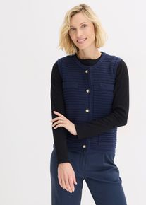Pleten&aacute; vesta s pod&iacute;lem visk&oacute;zy | Modr&aacute; | Vel. 36/38 (S) | bonprix