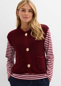 Pleten&aacute; vesta s kapsami | Červen&aacute; | Vel. 52/54 (XXL) | bonprix