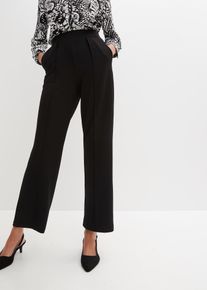 Kalhoty bez zap&iacute;n&aacute;n&iacute; z pevn&eacute;ho interlocku | Čern&aacute; | Vel. 52/54 (XXL) | bonprix
