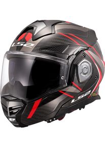 LS2 FF901 Advant X Carbon Future II, modular helmet , color: Black/Grey/Red , size: XXL